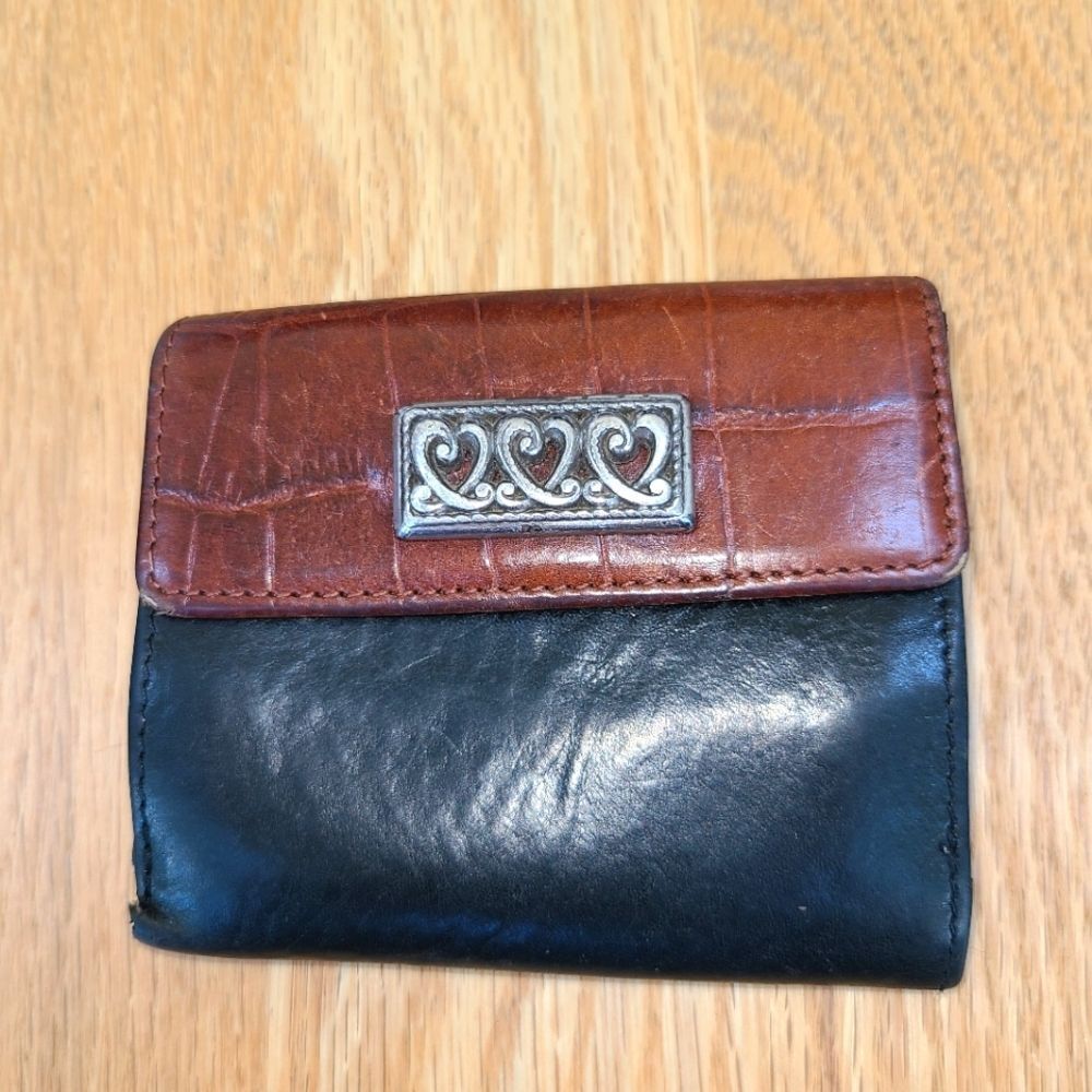 Brighton Leather Wallet, Black And Brown